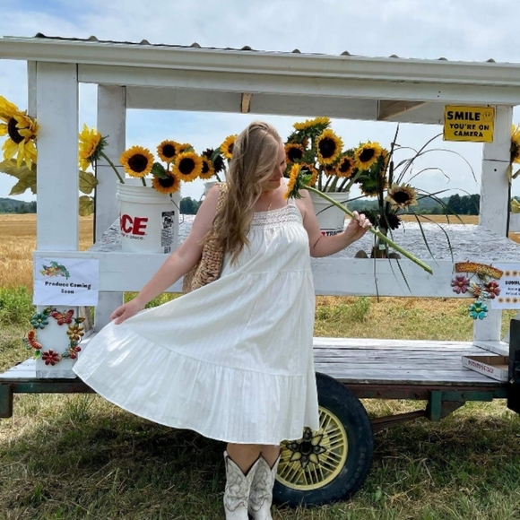 Universal Thread Dresses & Skirts - Women's Sleeveless Crochet Trim Dress -Universal Thread™White Multiple Sizes 11